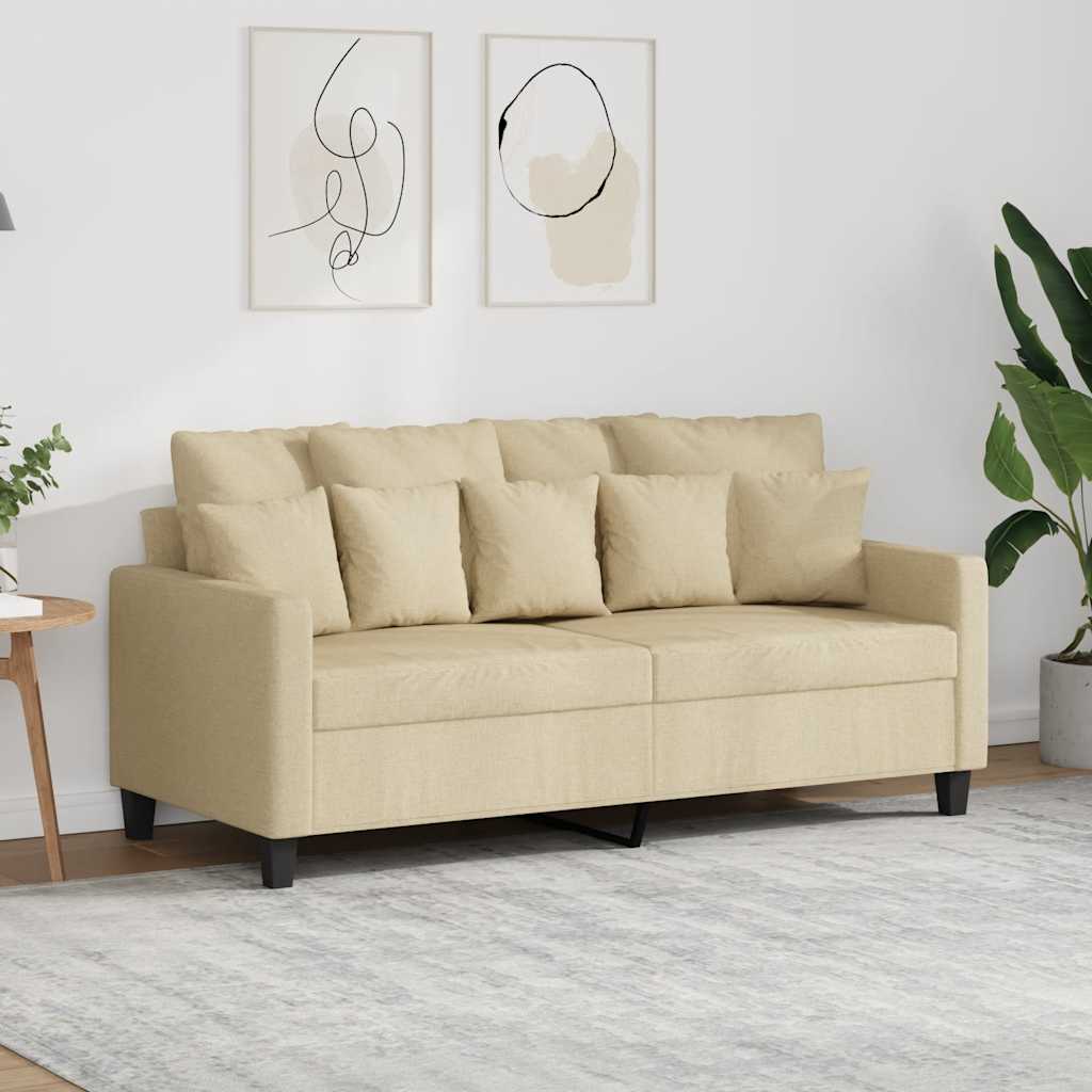 2-personers sofa 140 cm stof cremefarvet billede