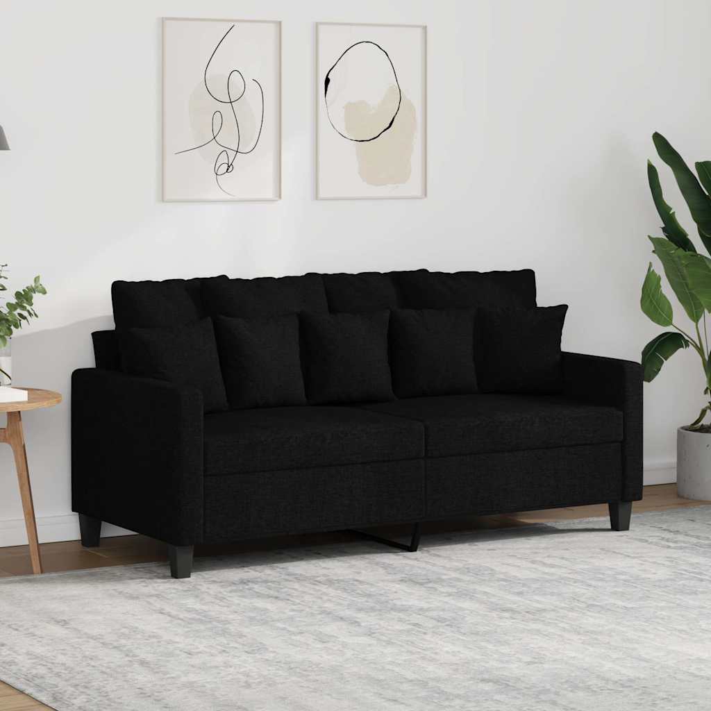 2-personers sofa 140 cm stof sort