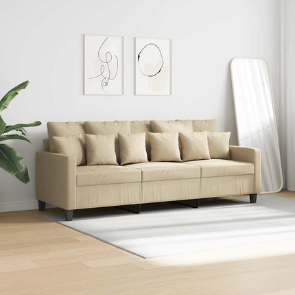 3-personers sofa 180 cm stof cremefarvet