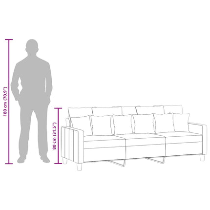 3-personers sofa 180 cm stof cremefarvet
