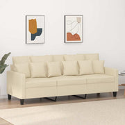 3-personers sofa 180 cm stof cremefarvet