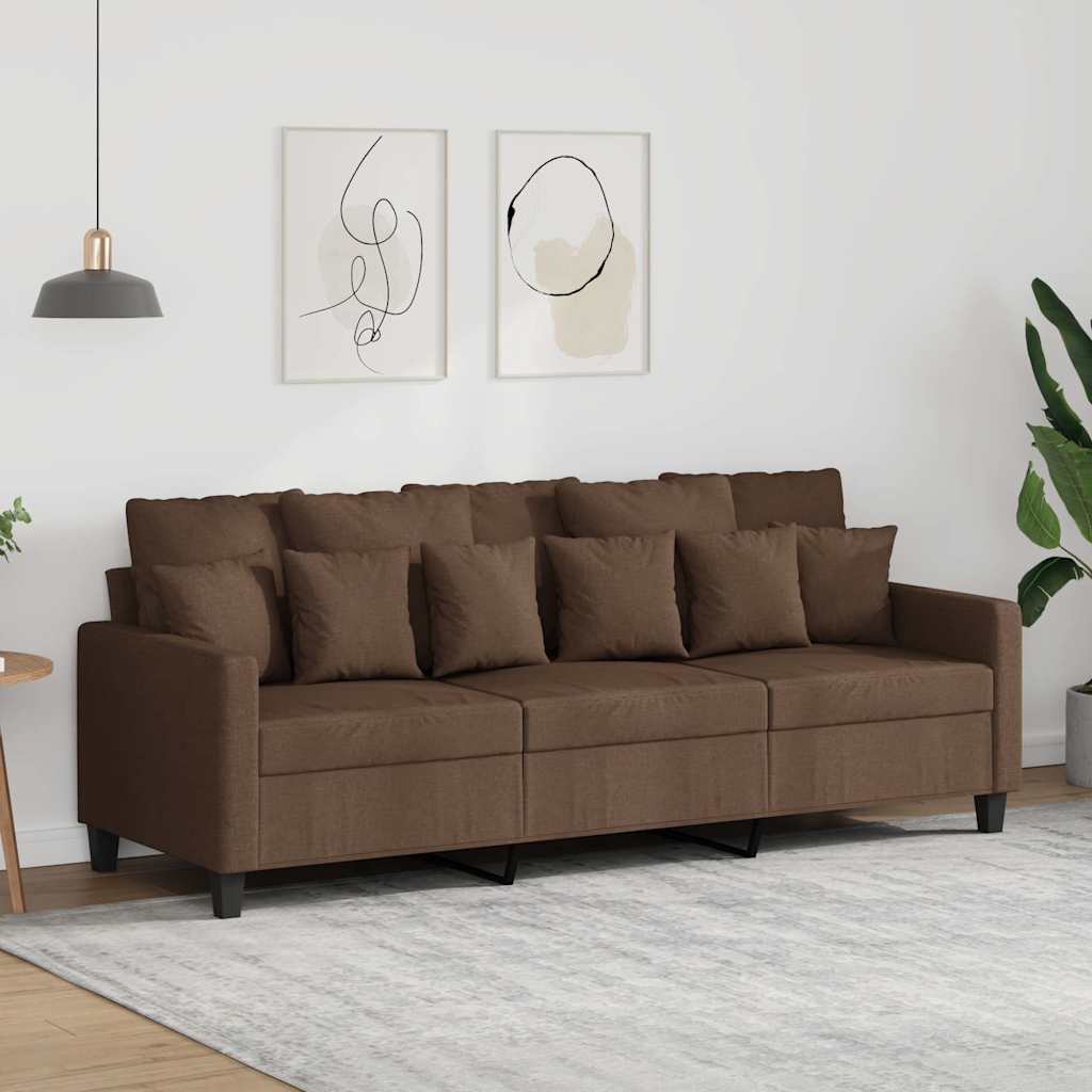 3-personers sofa 180 cm stof brun