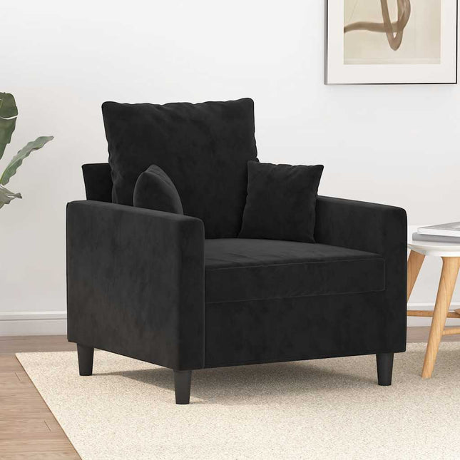 lænestol 60 cm velour sort