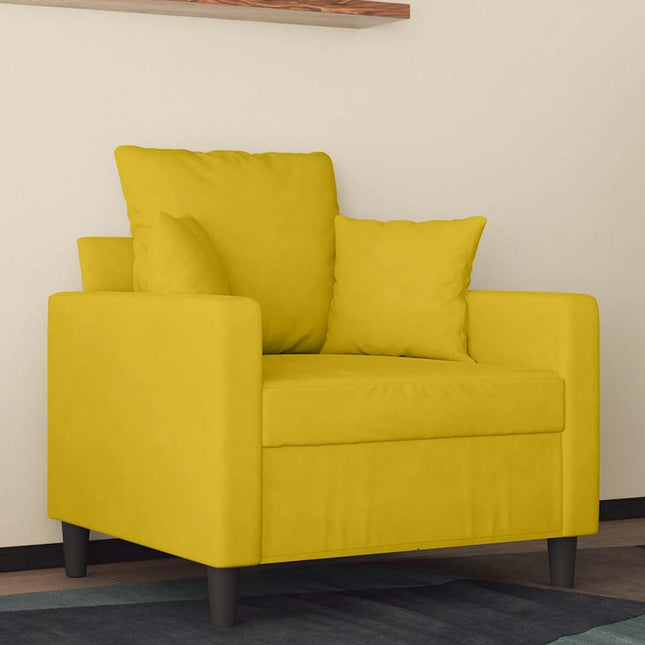 lænestol 60 cm velour gul