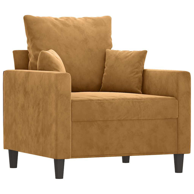 lænestol 60 cm velour brun