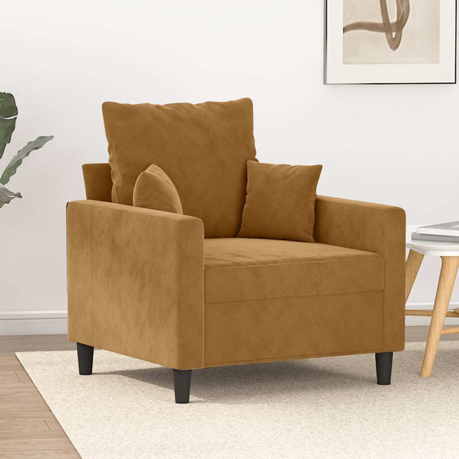 lænestol 60 cm velour brun