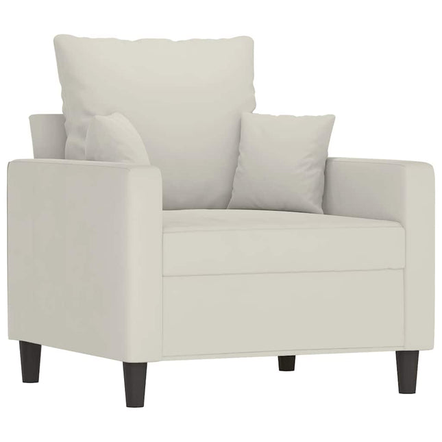 lænestol 60 cm velour cremefarvet