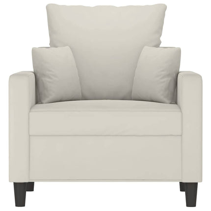 lænestol 60 cm velour cremefarvet