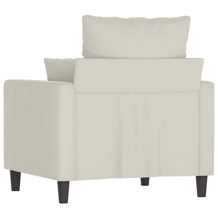 lænestol 60 cm velour cremefarvet