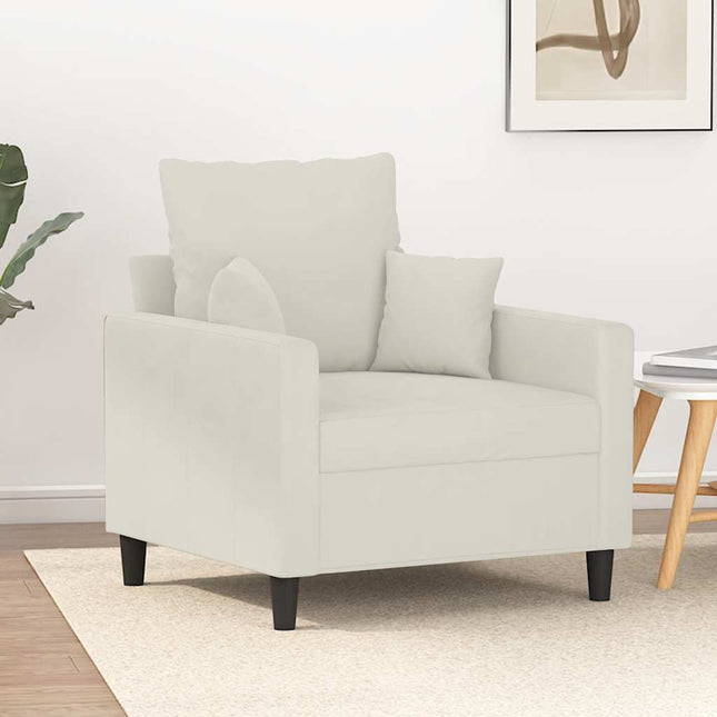 lænestol 60 cm velour cremefarvet