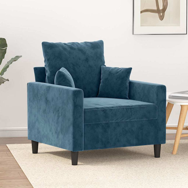 lænestol 60 cm velour Blå