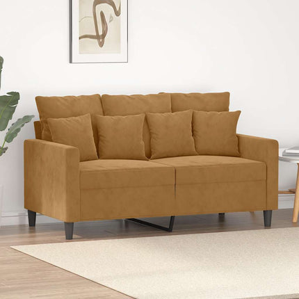 2-personers sofa 120 cm fløjl brun