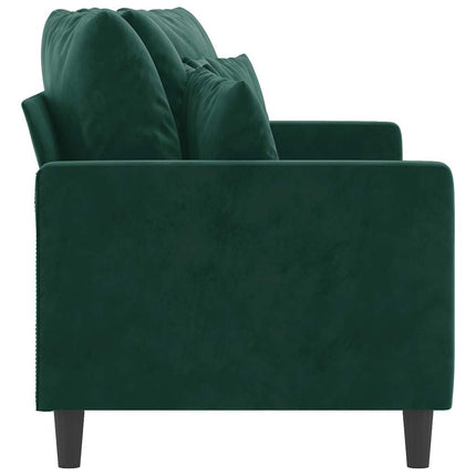 2-personers sofa 140 cm fløjl mørkegrøn