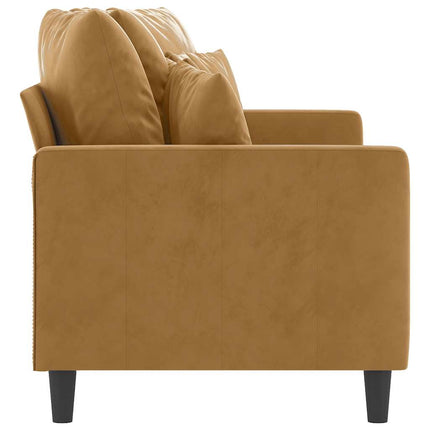 2-personers sofa 140 cm fløjl brun