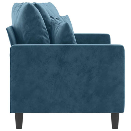 2-personers sofa 140 cm fløjl blå