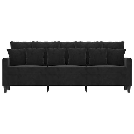 3-personers sofa 180 cm velour sort
