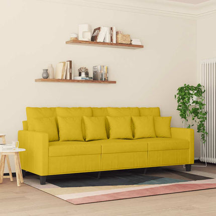 3-personers sofa 180 cm velour gul