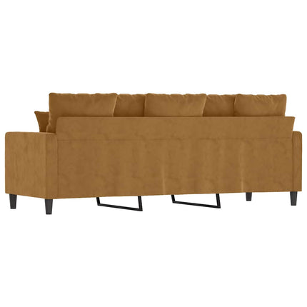 3-personers sofa 180 cm fløjl brun