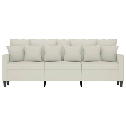 3-personers sofa 180 cm fløjl cremefarvet