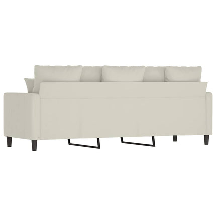 3-personers sofa 180 cm fløjl cremefarvet