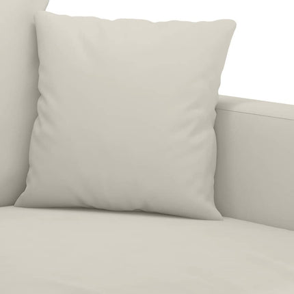3-personers sofa 180 cm fløjl cremefarvet