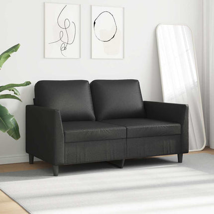 2-personers sofa 120 cm kunstlæder sort