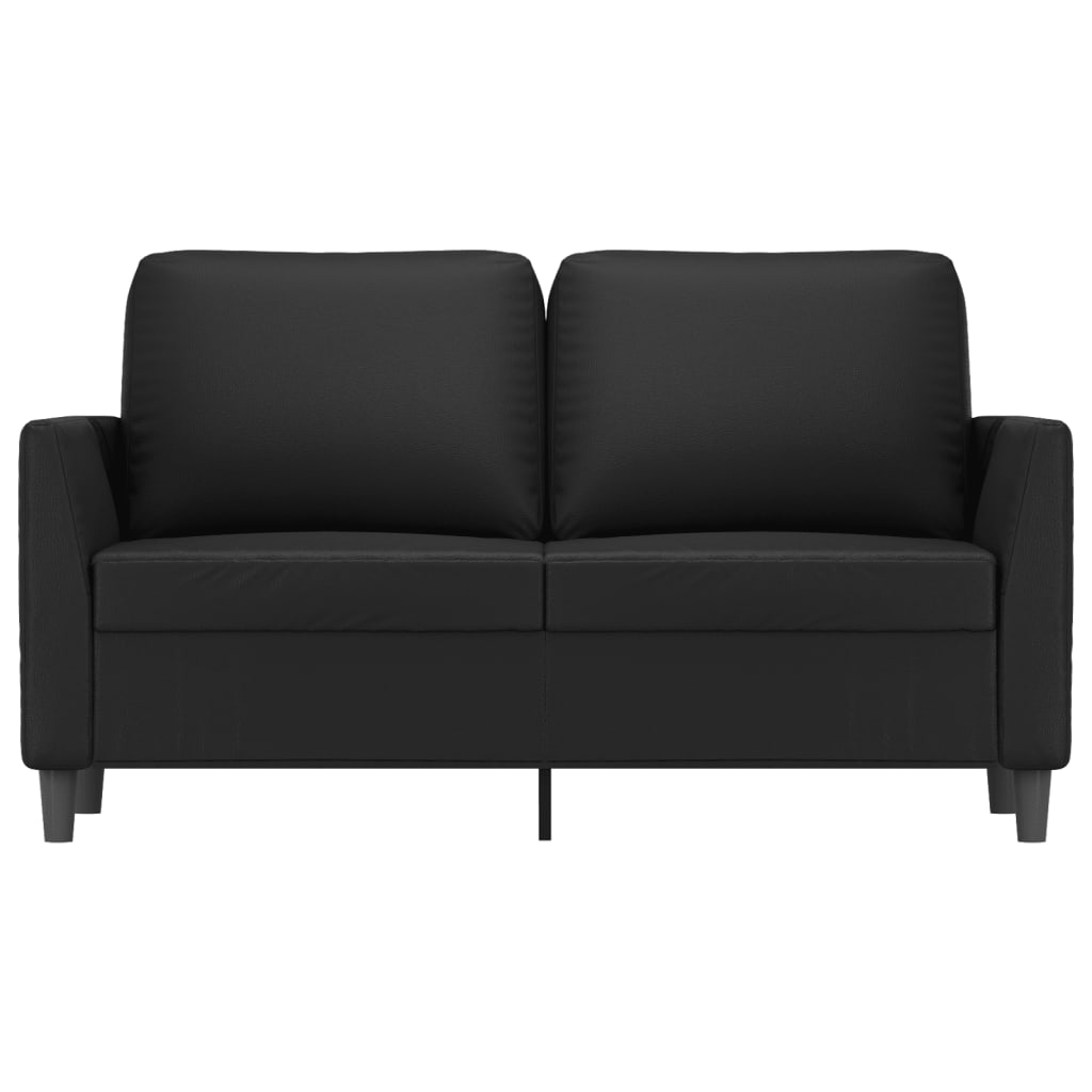 2-personers sofa 120 cm kunstlæder sort