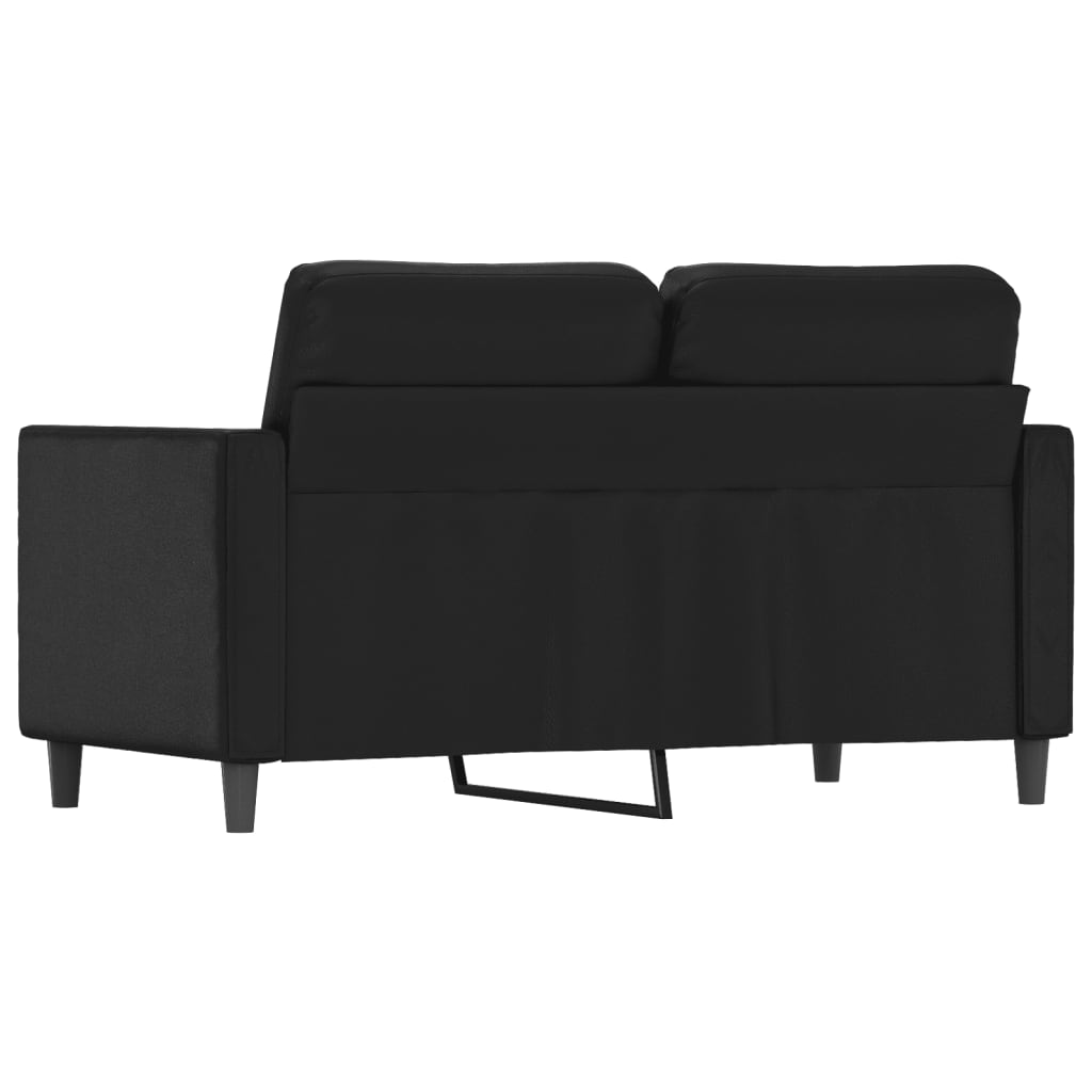 2-personers sofa 120 cm kunstlæder sort