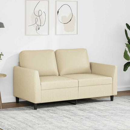2-personers sofa 120 cm kunstlæder cremefarvet
