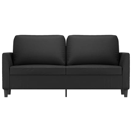 2-personers sofa 140 cm kunstlæder sort