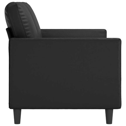 2-personers sofa 140 cm kunstlæder sort