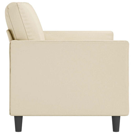 2-personers sofa 140 cm kunstlæder cremefarvet