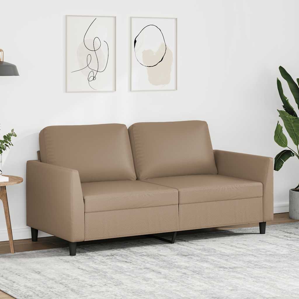 2-personers sofa 140 cm kunstlder cappuccino