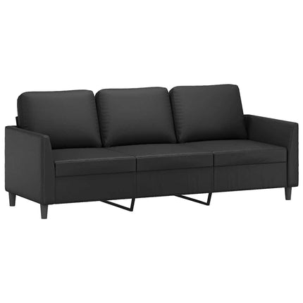 3-personers sofa 180 cm kunstlæder sort