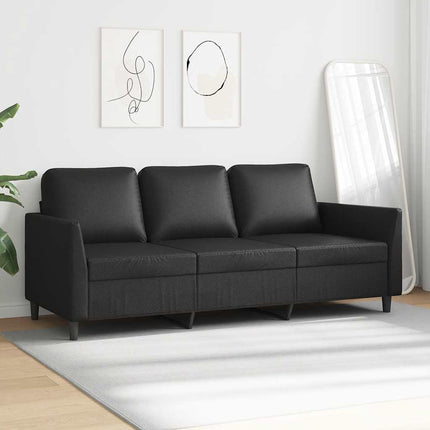 3-personers sofa 180 cm kunstlæder sort