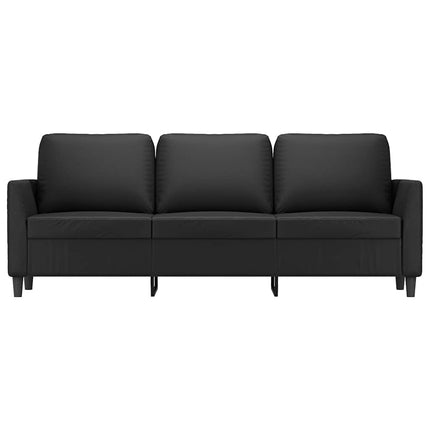3-personers sofa 180 cm kunstlæder sort