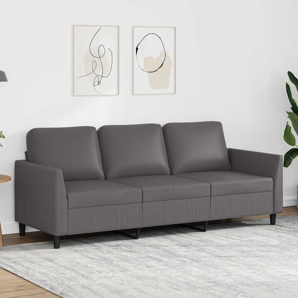 3-personers sofa 180 cm kunstlder gr