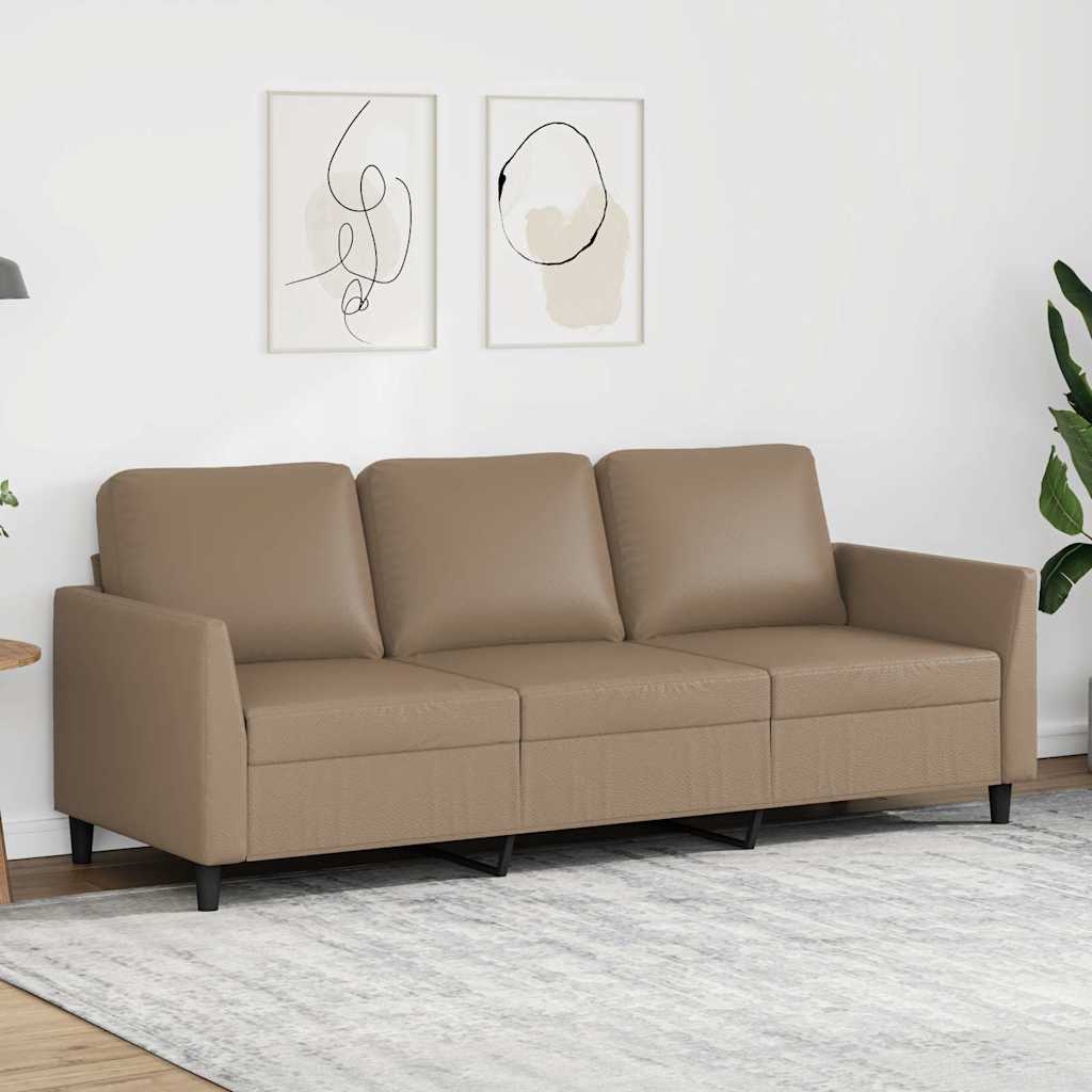 3-personers sofa 180 cm kunstlder cappuccino