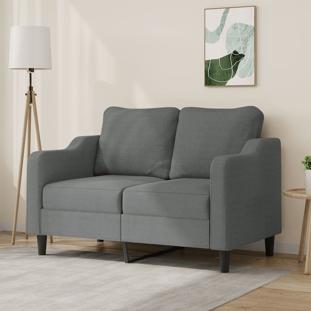 2-personers sofa i stof - mørkegrå, sædebredde 120 cm