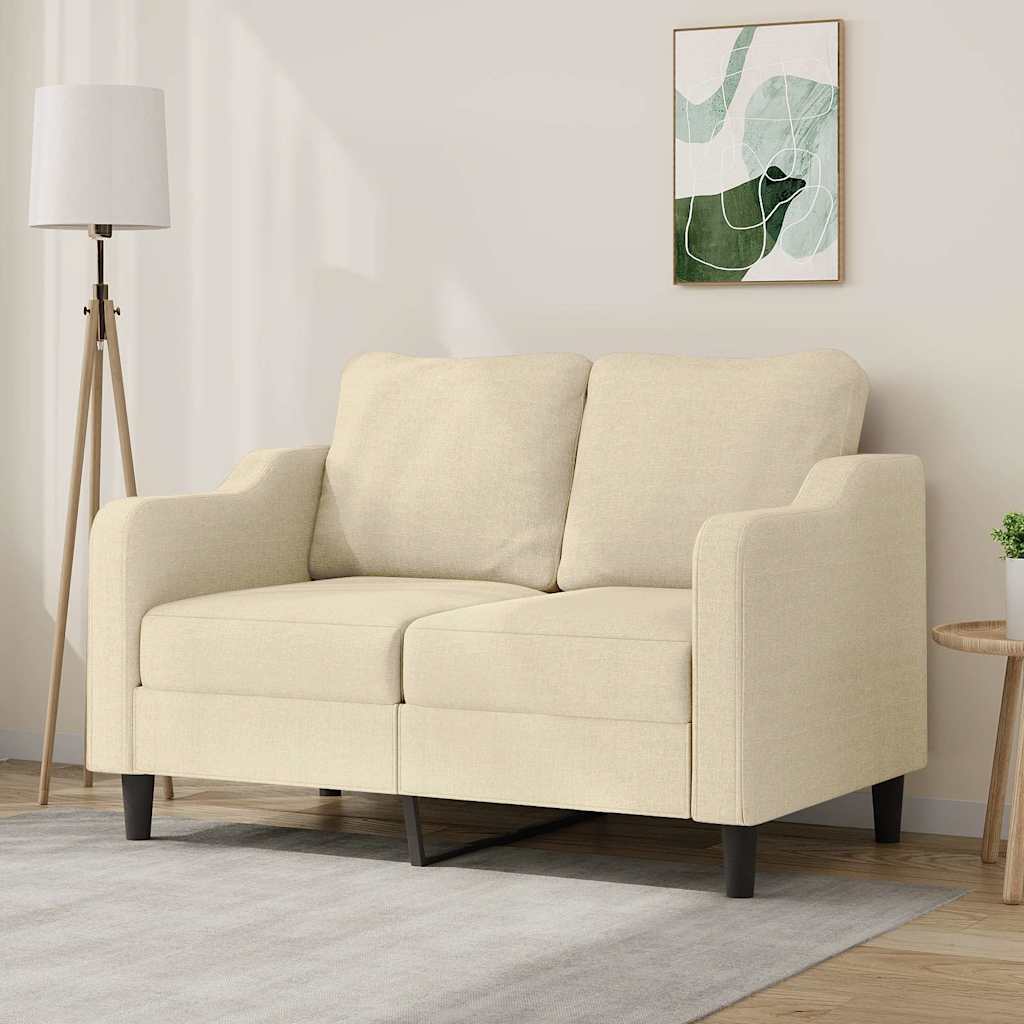 2-personers sofa i stof - cremefarvet, sædebredde 120 cm
