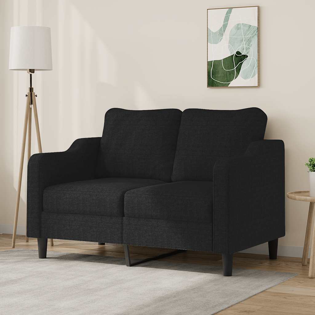 2-personers sofa i stof - sort, sædebredde 120 cm