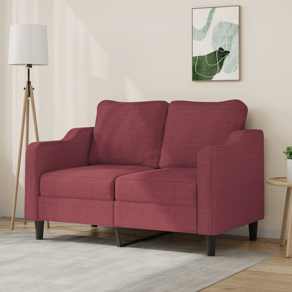 vidaXL 2-personers sofa 120 cm stof vinrød