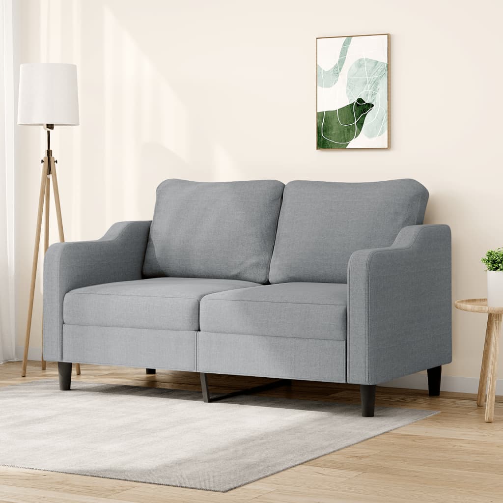 2-personers sofa i stof - lysegrå, sædebredde 140 cm
