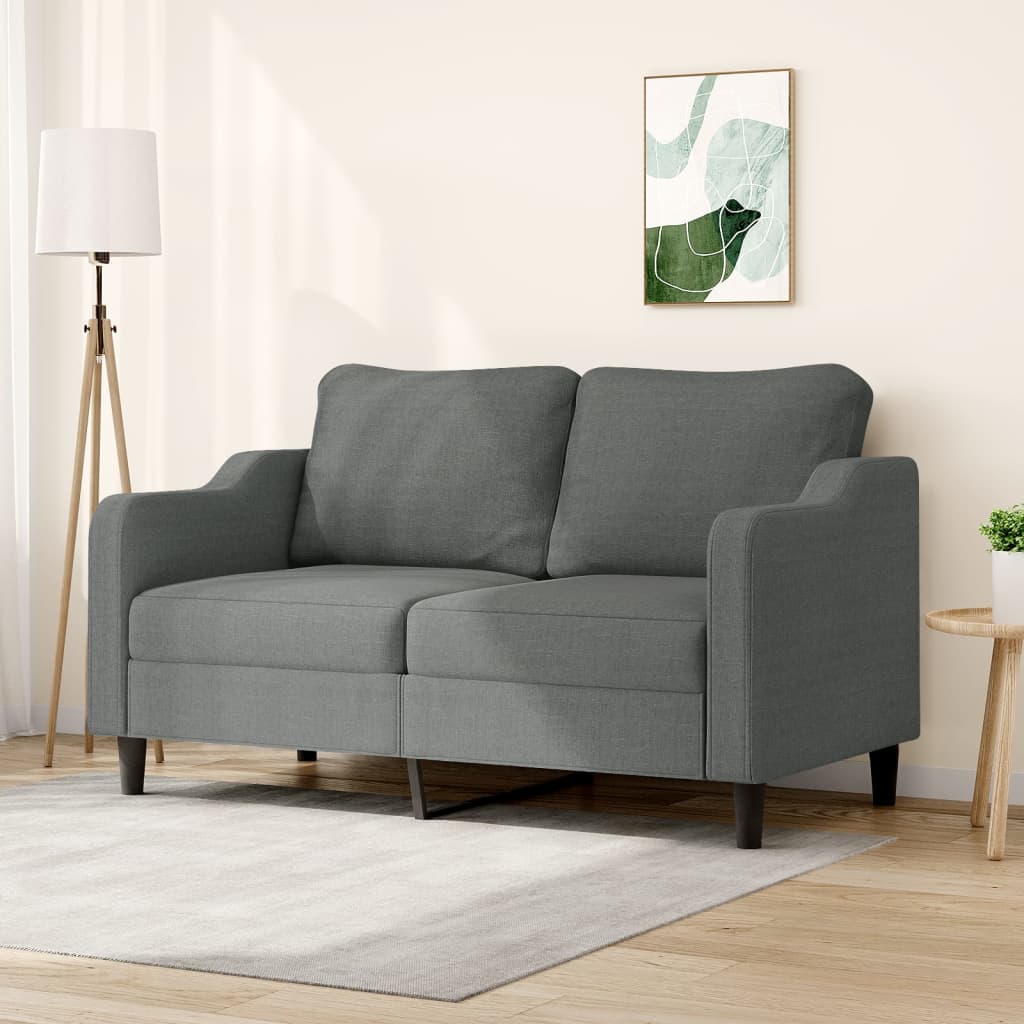 2-personers sofa i stof - 140 cm, mørkegrå