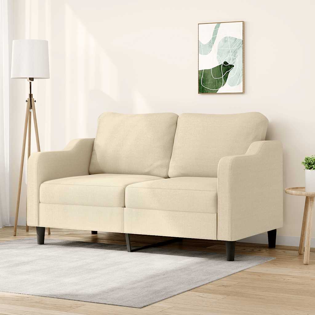 2-personers sofa i stof - cremefarvet, sædebredde 140 cm