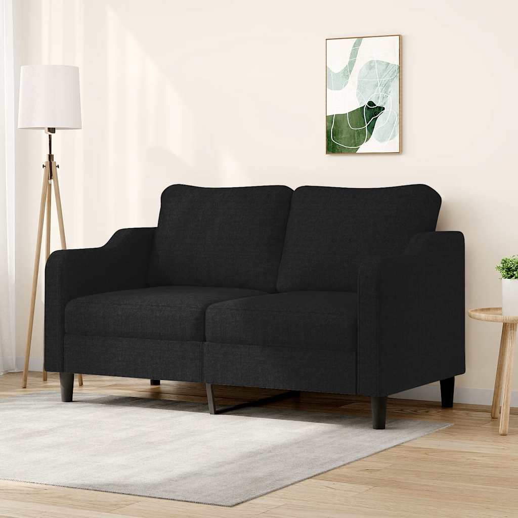 2-personers sofa i stof - sort, sædebredde 140 cm