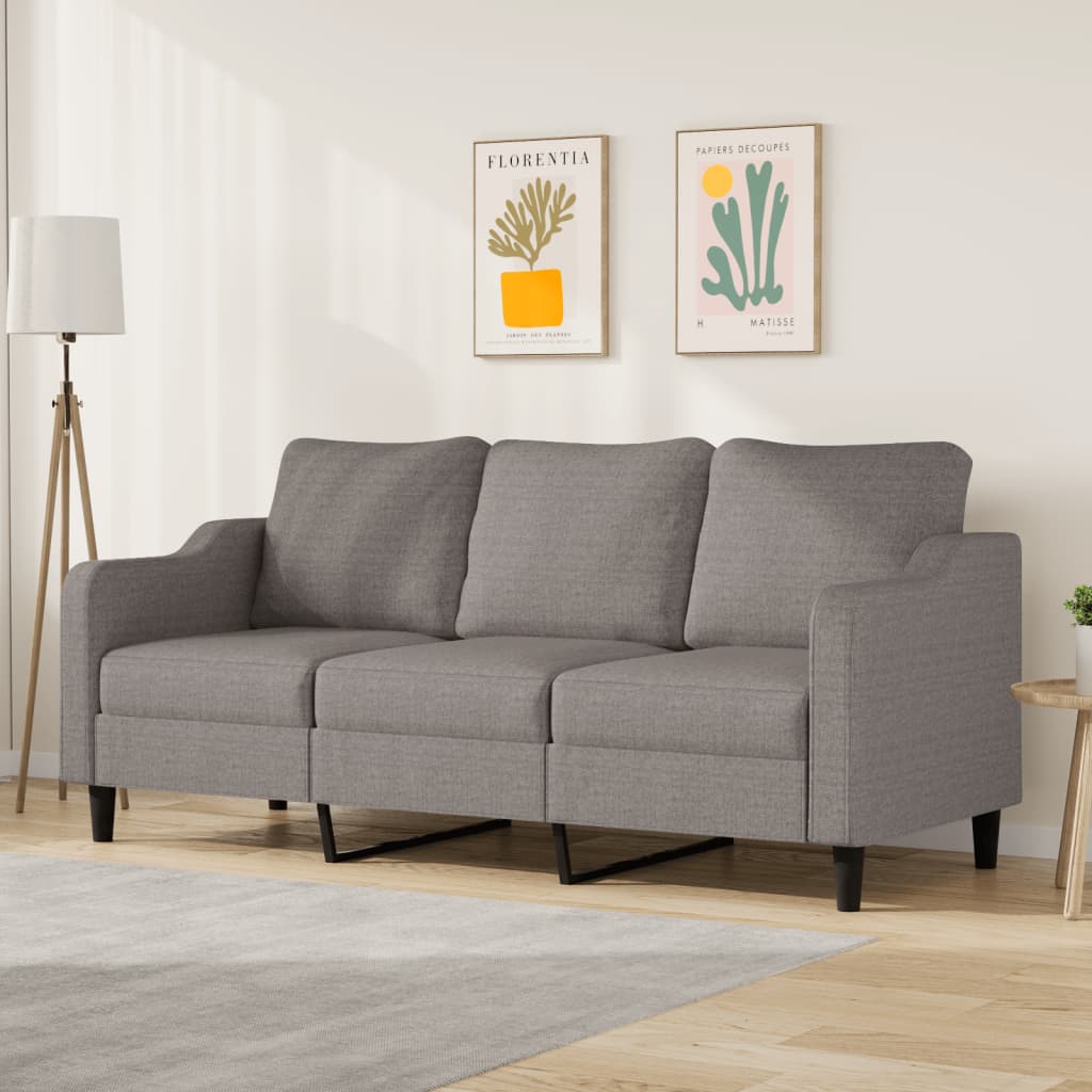 vidaXL 3-personers sofa 180 cm stof gråbrun