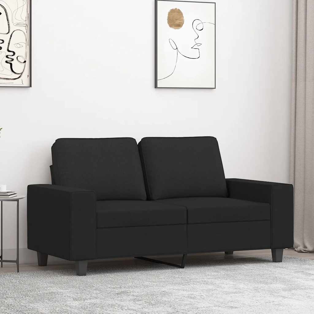 2-personers sofa i stof - sort, sædebredde 120 cm
