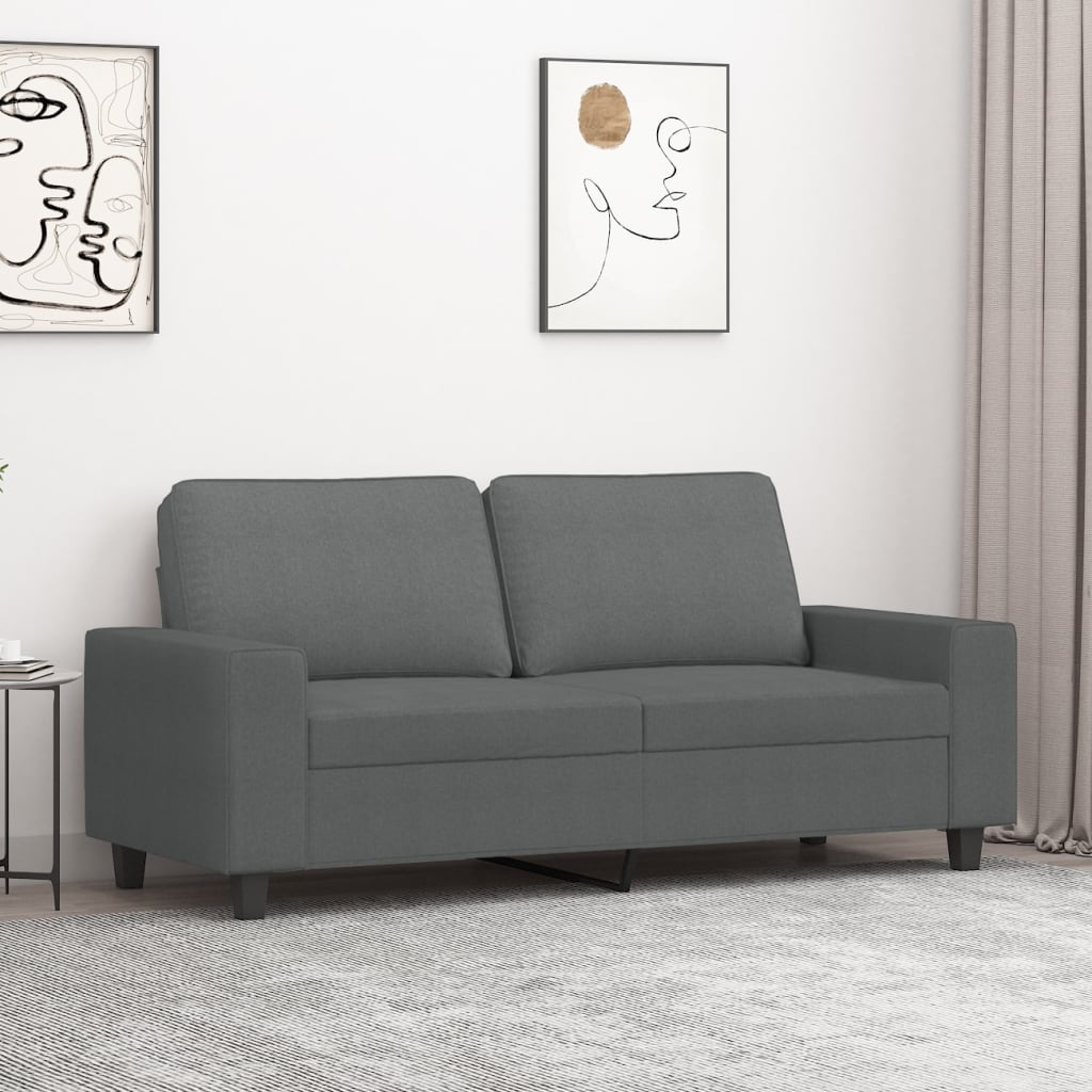 2-personers sofa i stof - 140 cm sædebredde, mørkegrå