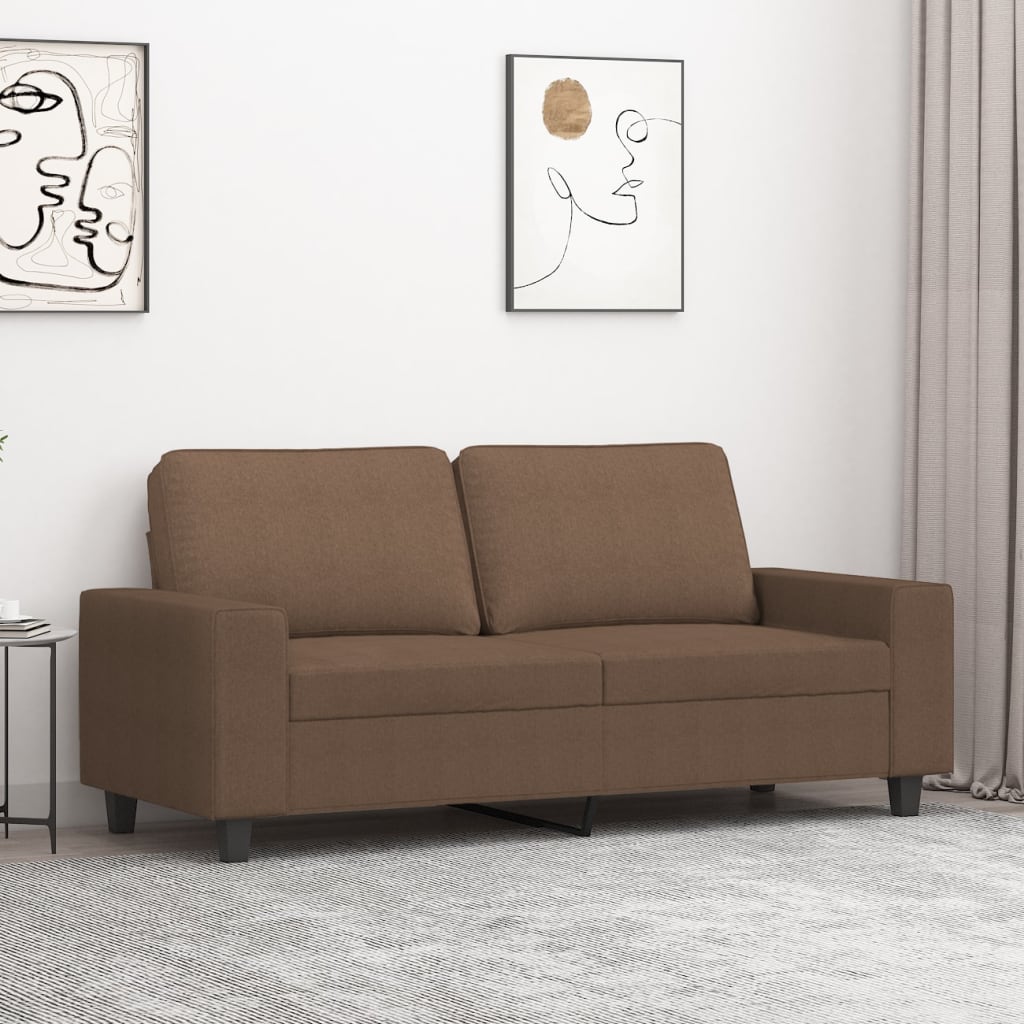 2-personers sofa i stof - 140 cm sædebredde, brun